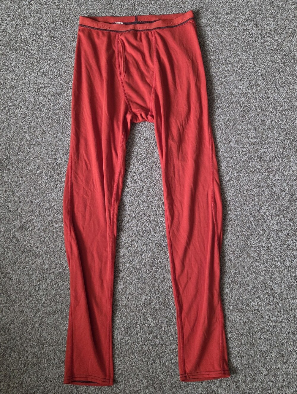 L.L. Bean Mens Medium Tall Orange Base Layer Pants Leggings Long Johns